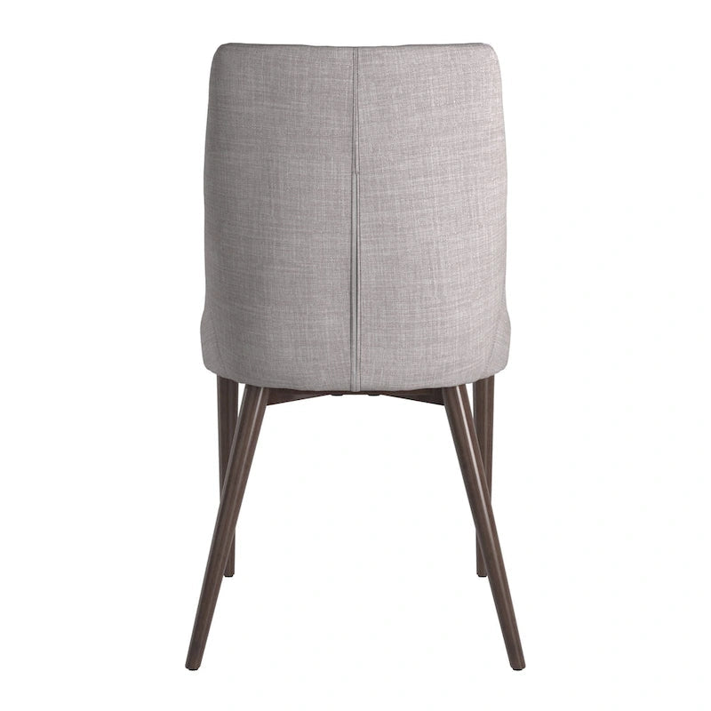 Chaises de salle à manger Sasha en tissu gris du milieu du siècle avec pieds coniques (Lot de 2)
