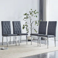 Lot de 4 chaises de salle à manger modernes sans accoudoirs avec dossier capitonné et clouté, pieds en métal, pour salle à manger, salon et chambre à coucher.