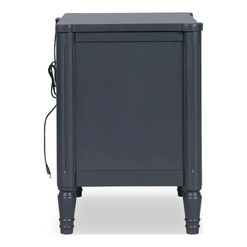 Table de chevet Arlena moderne en bois massif avec ports USB
