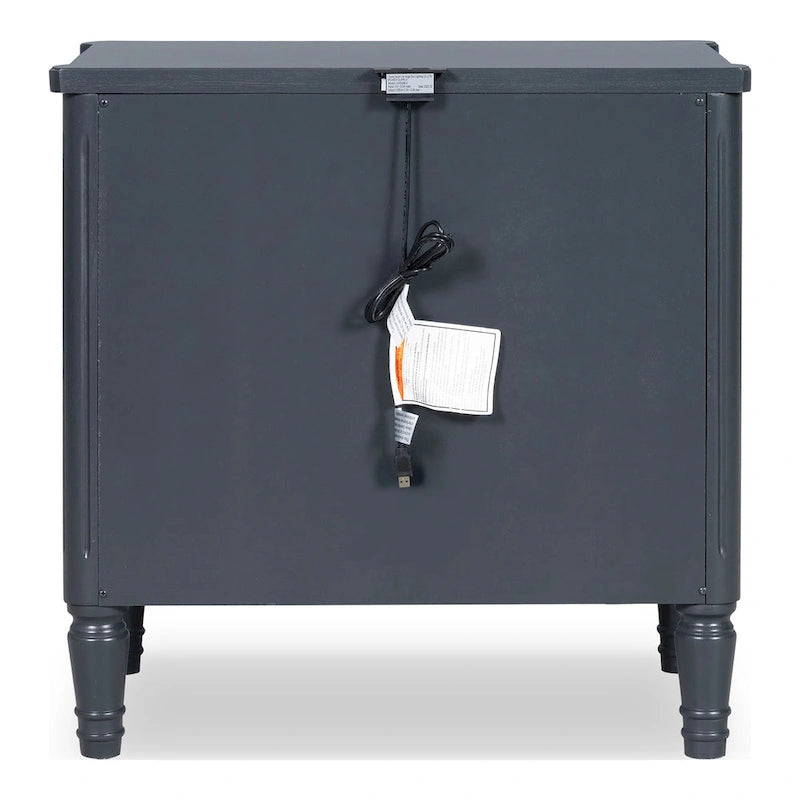 Table de chevet Arlena moderne en bois massif avec ports USB