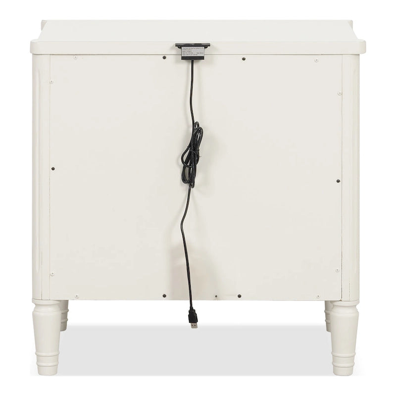 Table de chevet Arlena moderne en bois massif avec ports USB