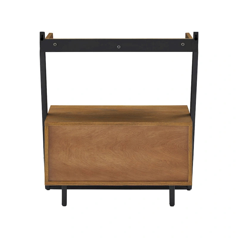 Table de chevet Eldersley bicolore noire et chêne par