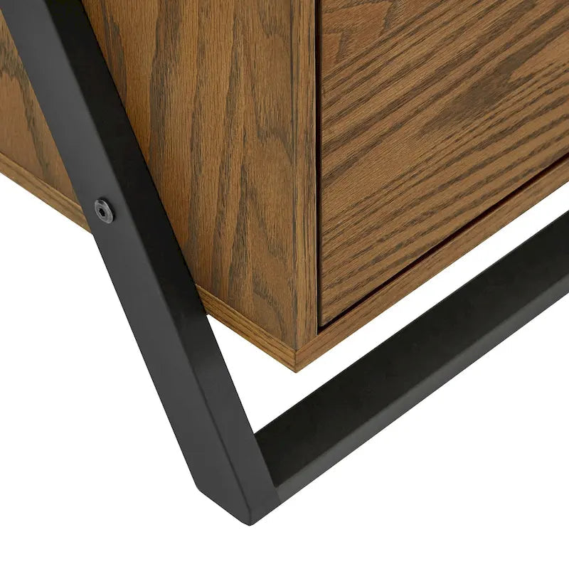Table de chevet Eldersley bicolore noire et chêne par