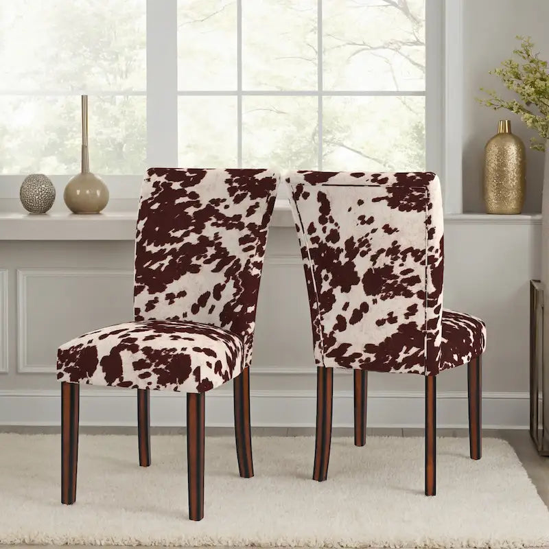 Chaises de salle à manger Parsons en peau de vache Dinant (lot de 2)