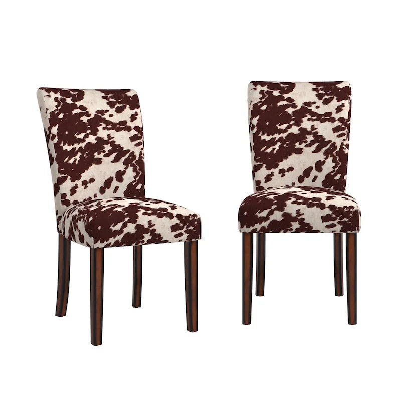 Chaises de salle à manger Parsons en peau de vache Dinant (lot de 2)