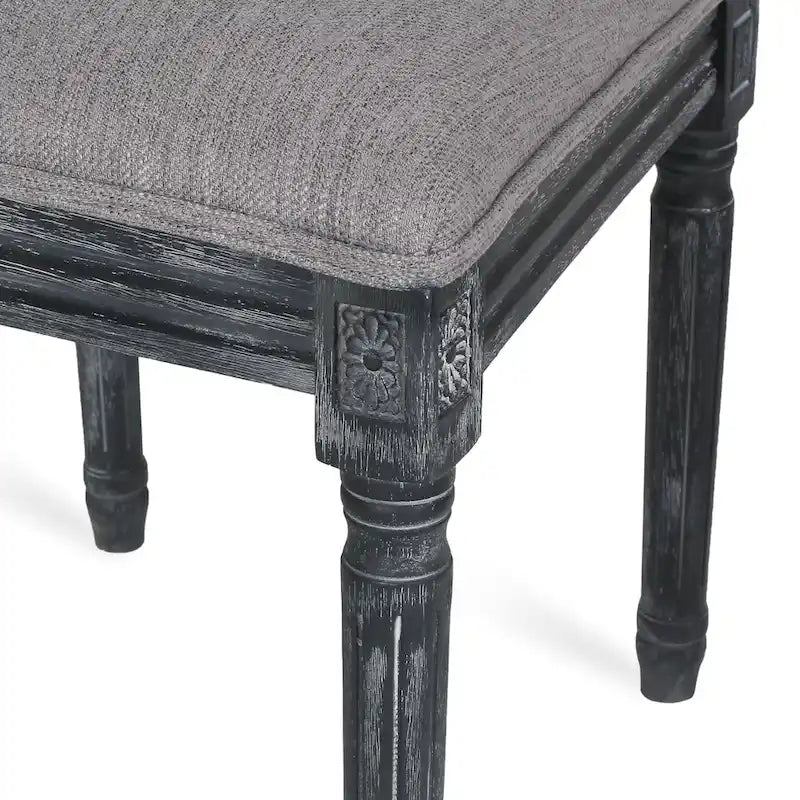 Chaise de salle à manger tapissée en bois et cannage de style champêtre Regina (lot de 6)