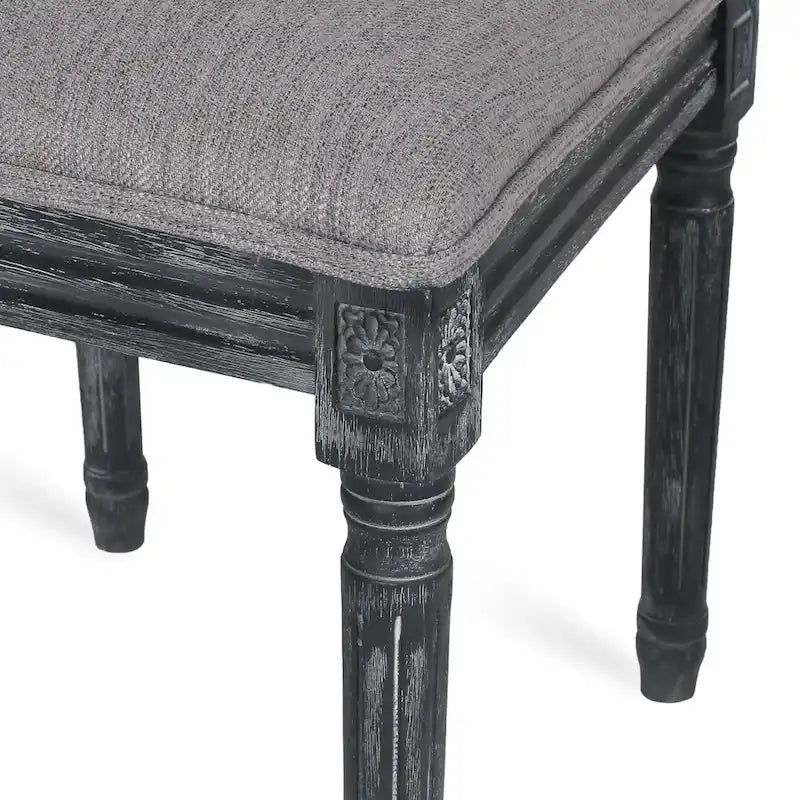 Chaise de salle à manger tapissée en bois et cannage de style champêtre Regina (lot de 6)