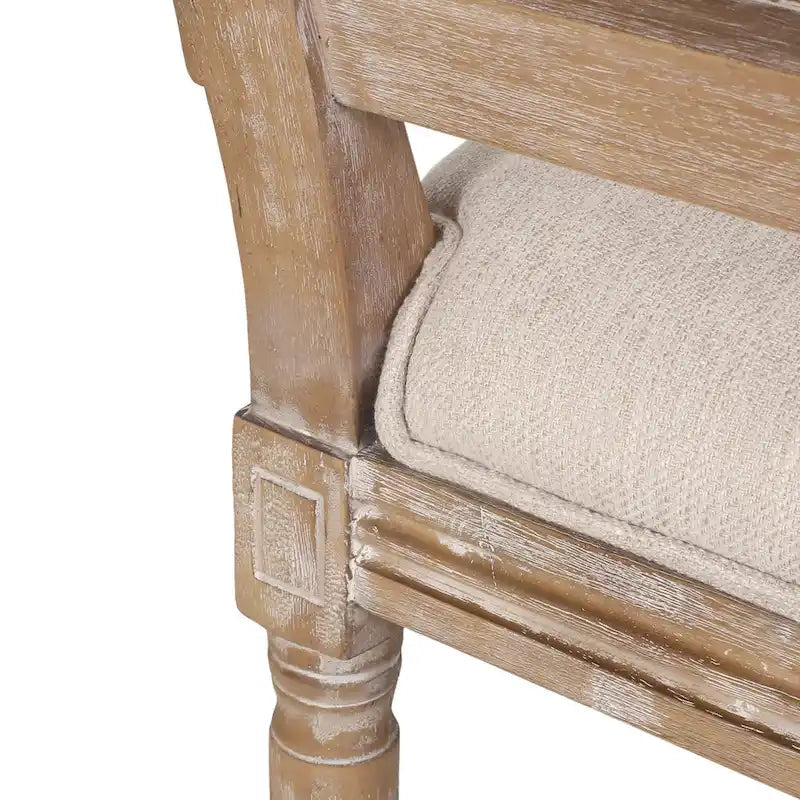 Chaise de salle à manger tapissée en bois et cannage de style champêtre Regina (lot de 6)
