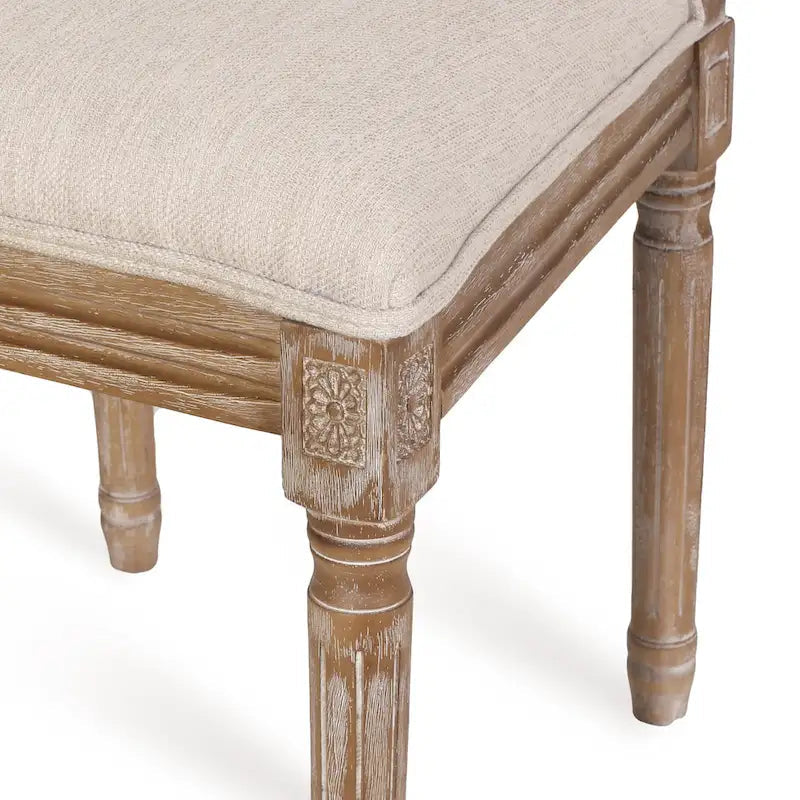 Chaise de salle à manger tapissée en bois et cannage de style champêtre Regina (lot de 6)