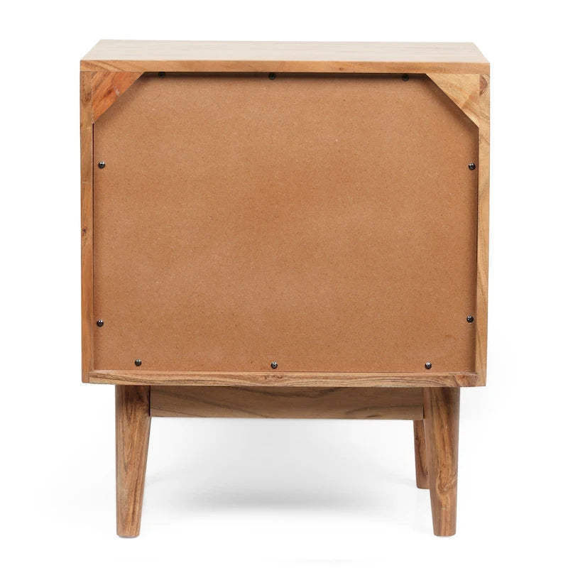 Tables de chevet Eakins Boho en bois d'acacia fabriquées à la main (lot de 2) par