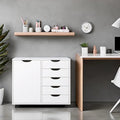 Meuble de rangement à 5 tiroirs en bois avec roulettes - Organisateur d'artisanat et tiroir de maquillage pour placard et chambre à coucher