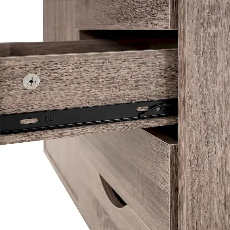 Meuble de rangement à 5 tiroirs en bois avec roulettes - Organisateur d'artisanat et tiroir de maquillage pour placard et chambre à coucher