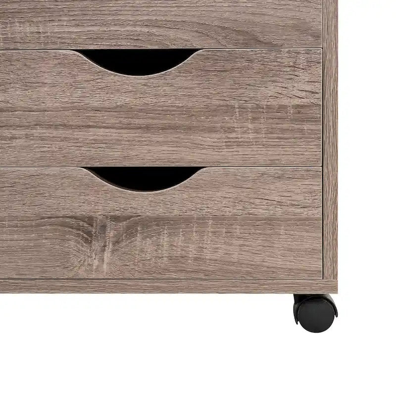 Meuble de rangement à 5 tiroirs en bois avec roulettes - Organisateur d'artisanat et tiroir de maquillage pour placard et chambre à coucher