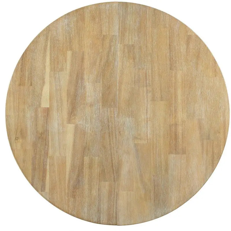 Ensemble de salle à manger extensible en bois avec abattants ronds et 4 chaises rembourrées