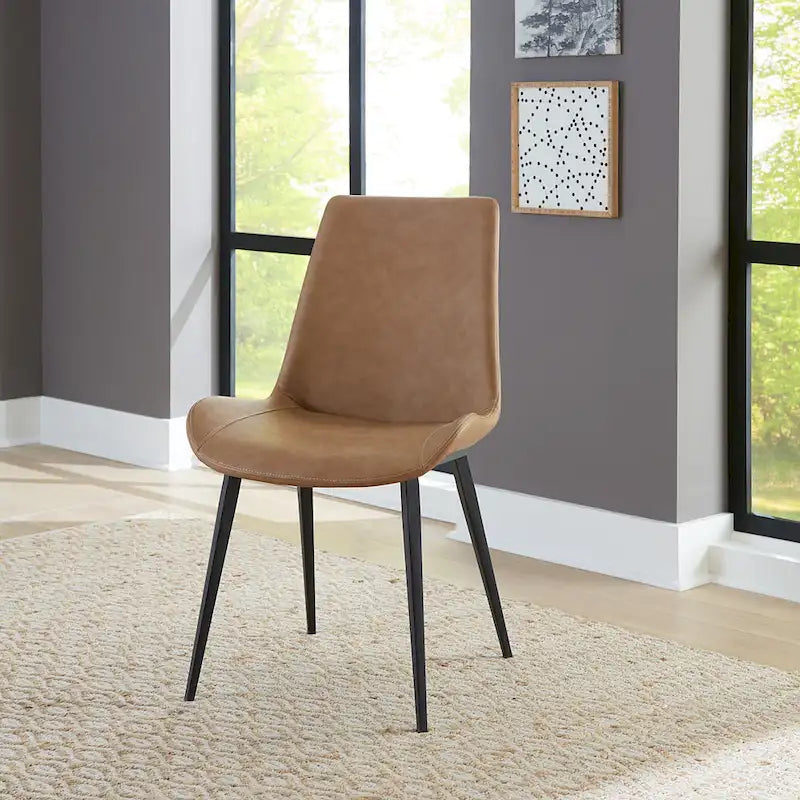 Chaise de salle à manger Nicoya rembourrée en similicuir Buckskin et noir - 34x 36.1x 23