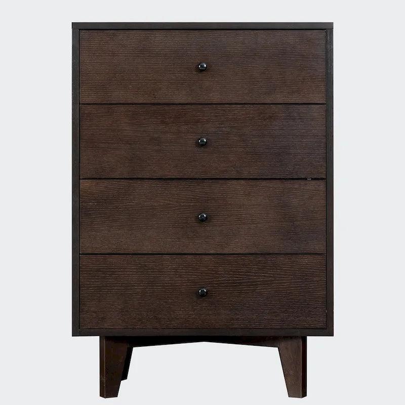 Commode à 4 tiroirs avec poignée ronde rétro