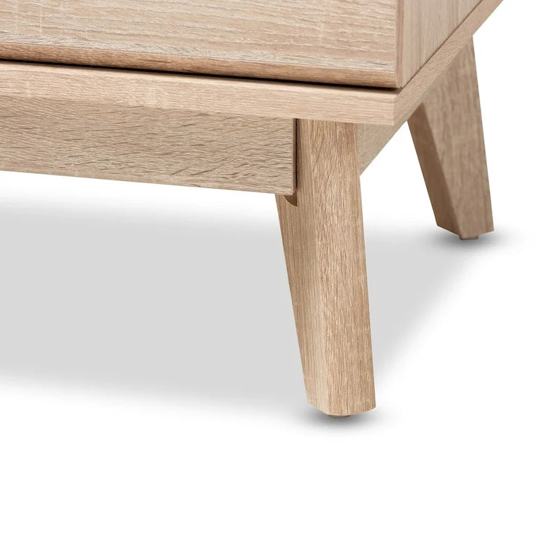 Commode à 5 tiroirs en chêne et gris foncé, style milieu de siècle, par