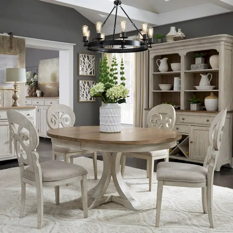 Table à Piedestal Blanc Antique "Farmhouse Reimagined"
