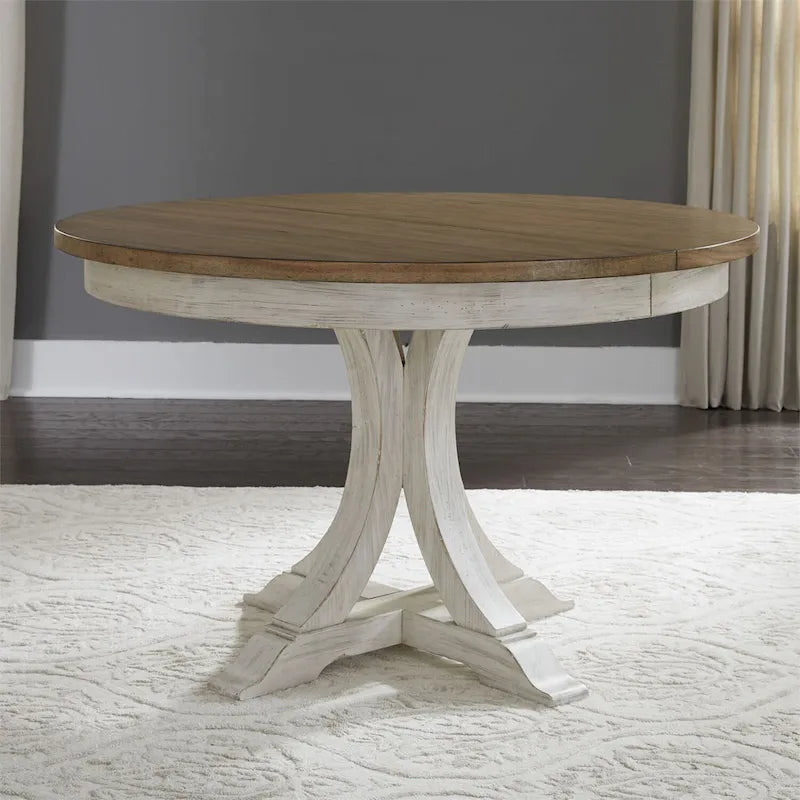 Table à Piedestal Blanc Antique "Farmhouse Reimagined"