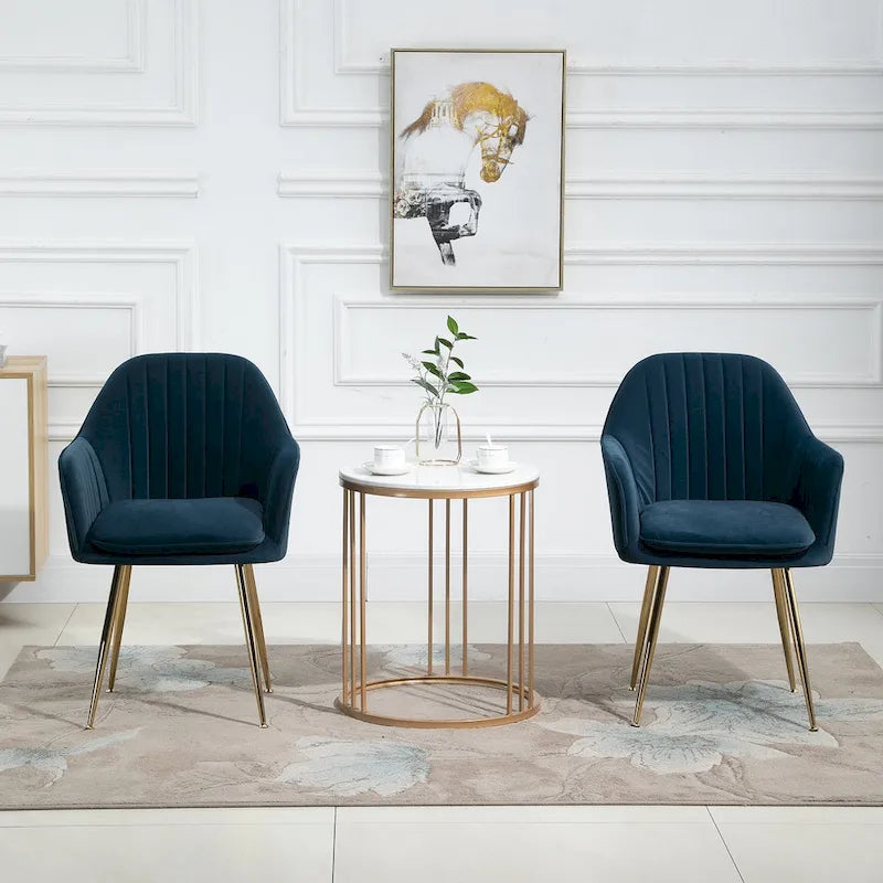 Paire de chaises d'appoint en velours pour salle à manger