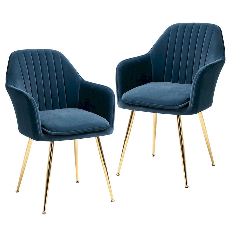 Paire de chaises d'appoint en velours pour salle à manger