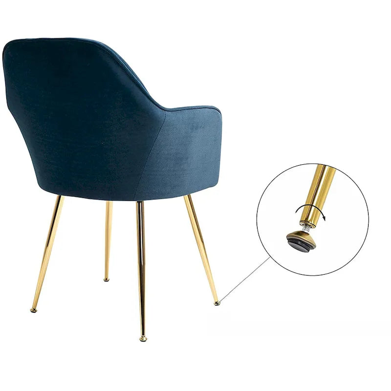 Paire de chaises d'appoint en velours pour salle à manger