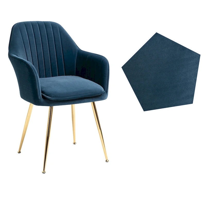 Paire de chaises d'appoint en velours pour salle à manger