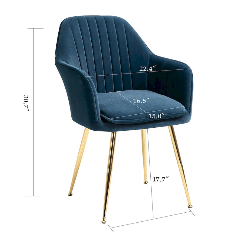 Paire de chaises d'appoint en velours pour salle à manger