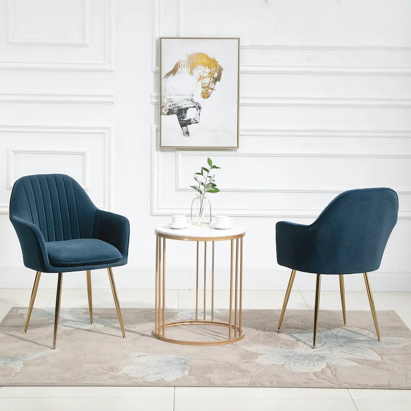 Paire de chaises d'appoint en velours pour salle à manger