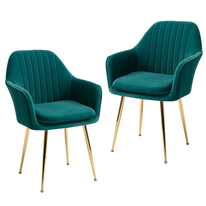 Paire de chaises d'appoint en velours pour salle à manger