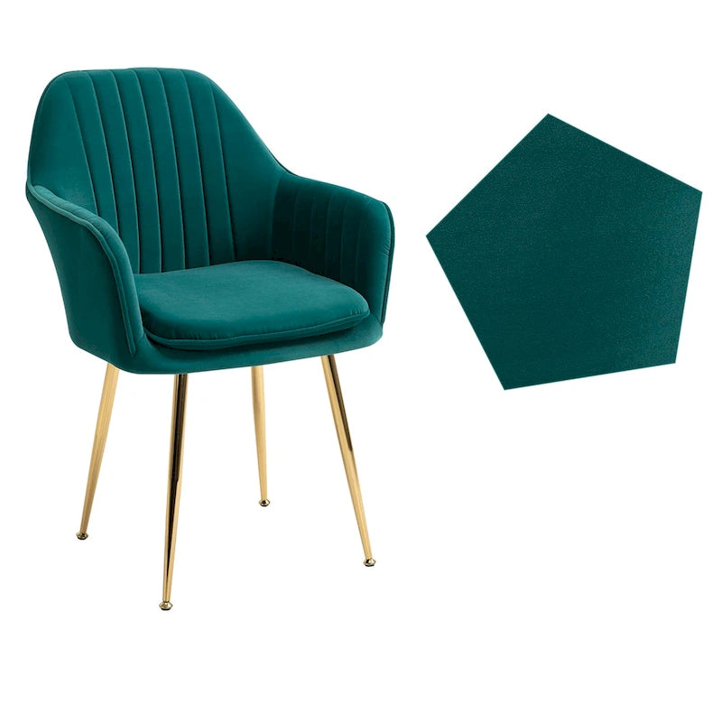 Paire de chaises d'appoint en velours pour salle à manger