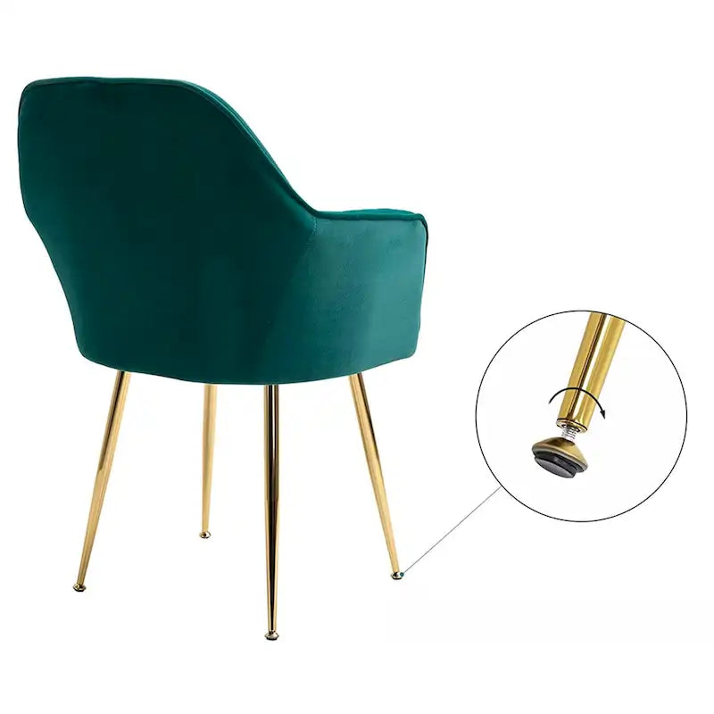 Paire de chaises d'appoint en velours pour salle à manger