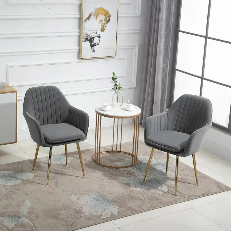 Paire de chaises d'appoint en velours pour salle à manger