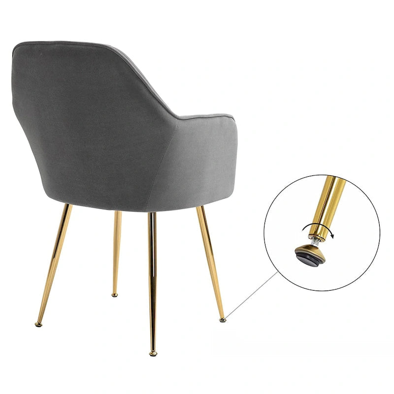 Paire de chaises d'appoint en velours pour salle à manger