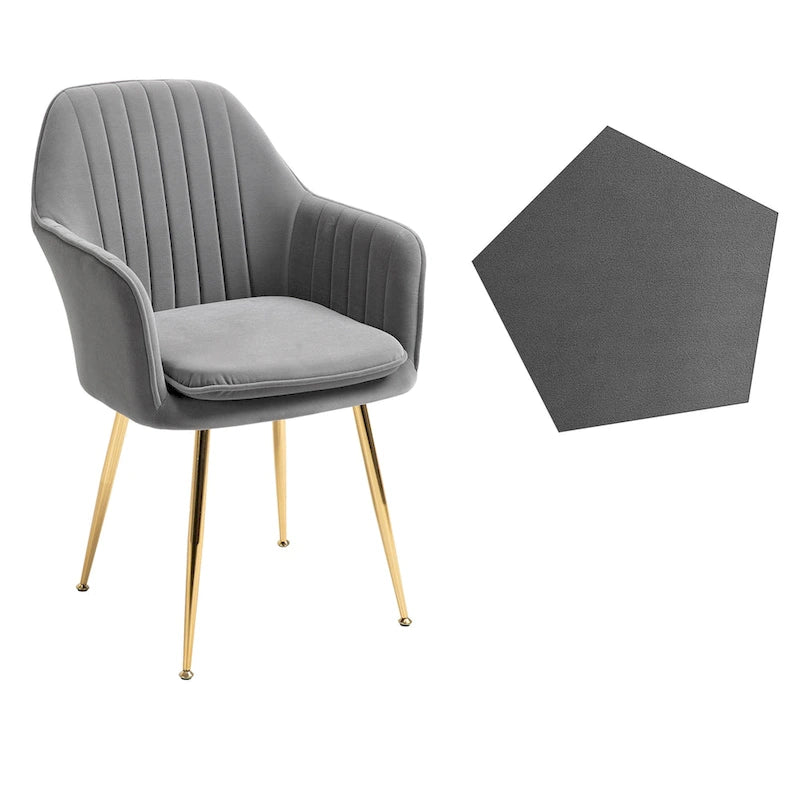 Paire de chaises d'appoint en velours pour salle à manger