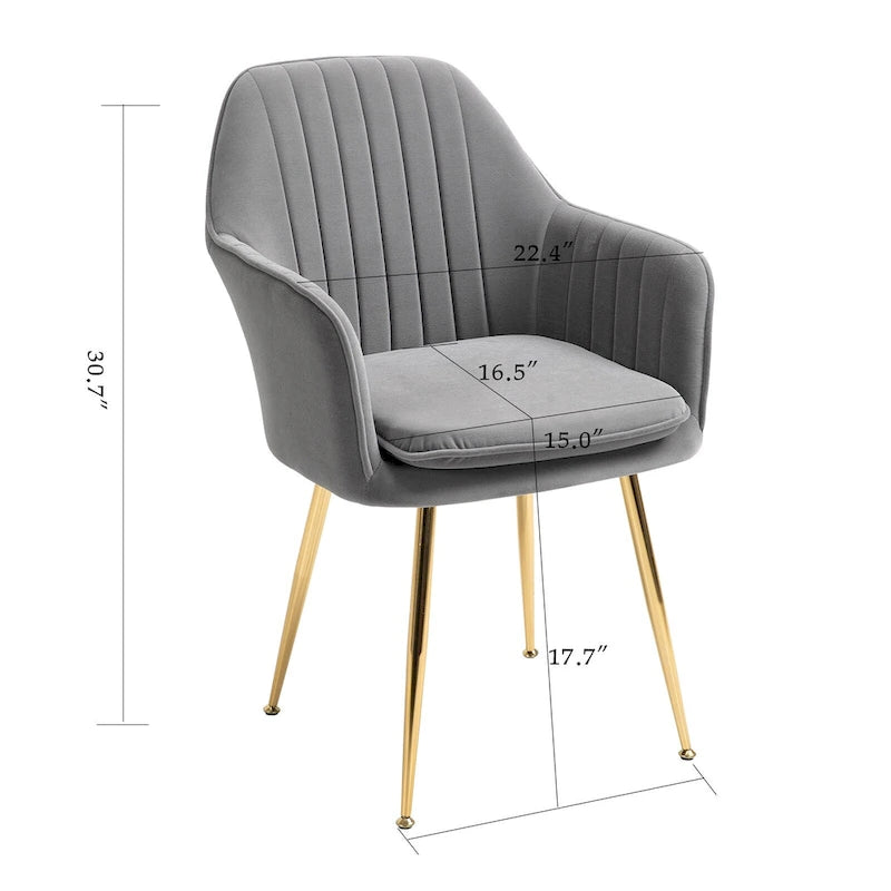 Paire de chaises d'appoint en velours pour salle à manger