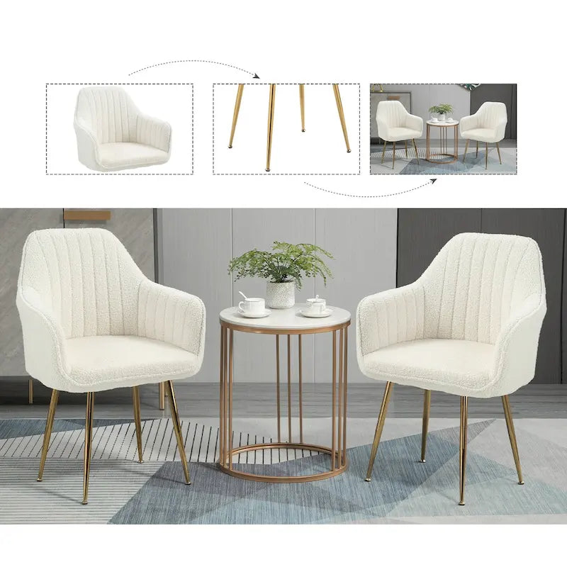 Paire de chaises d'appoint en velours pour salle à manger