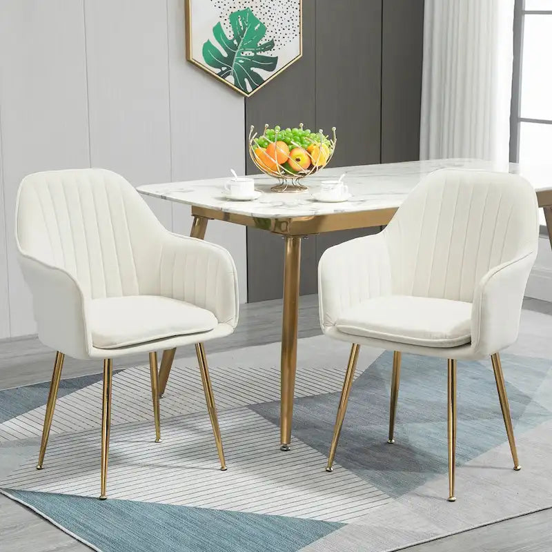 Paire de chaises d'appoint en velours pour salle à manger
