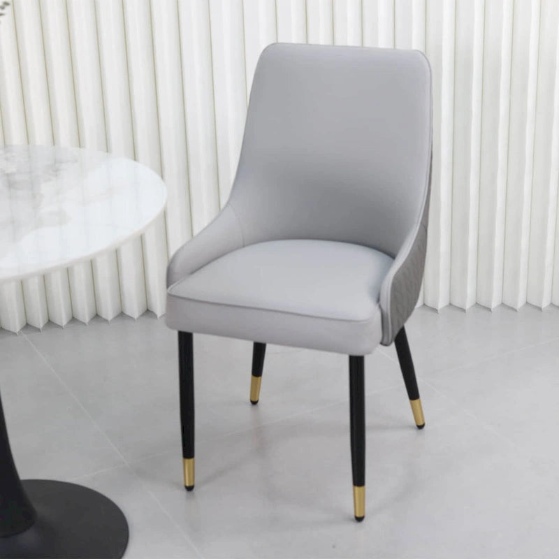 Ensemble de 2 chaises de salle à manger luxueuses rembourrées en cuir microfibre avec anneau de traction tête de lion