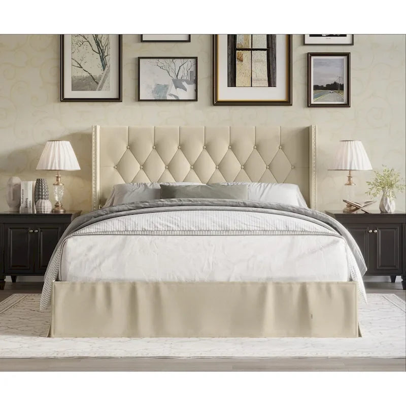 Lit plateforme Billy Tufted Upholstered