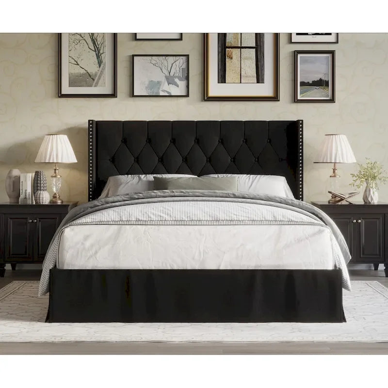Lit plateforme Billy Tufted Upholstered