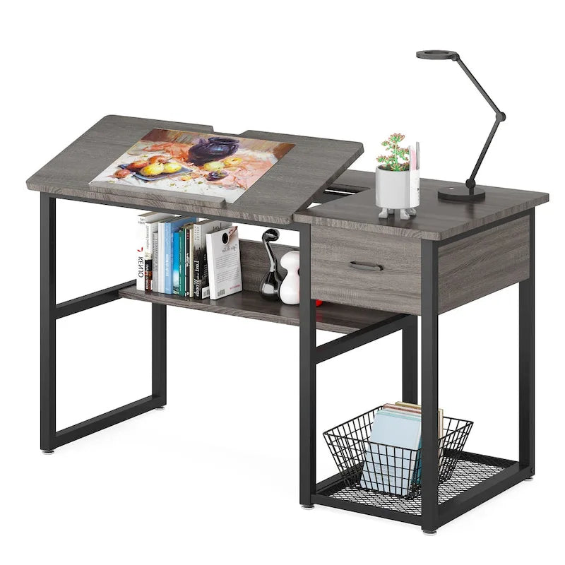 Table à Dessin, Bureau Informatique, Table d'Artiste avec Plateau Inclinable
