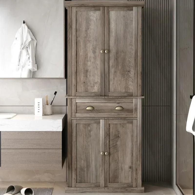 Armoire de rangement moderne à double porte et tiroir unique