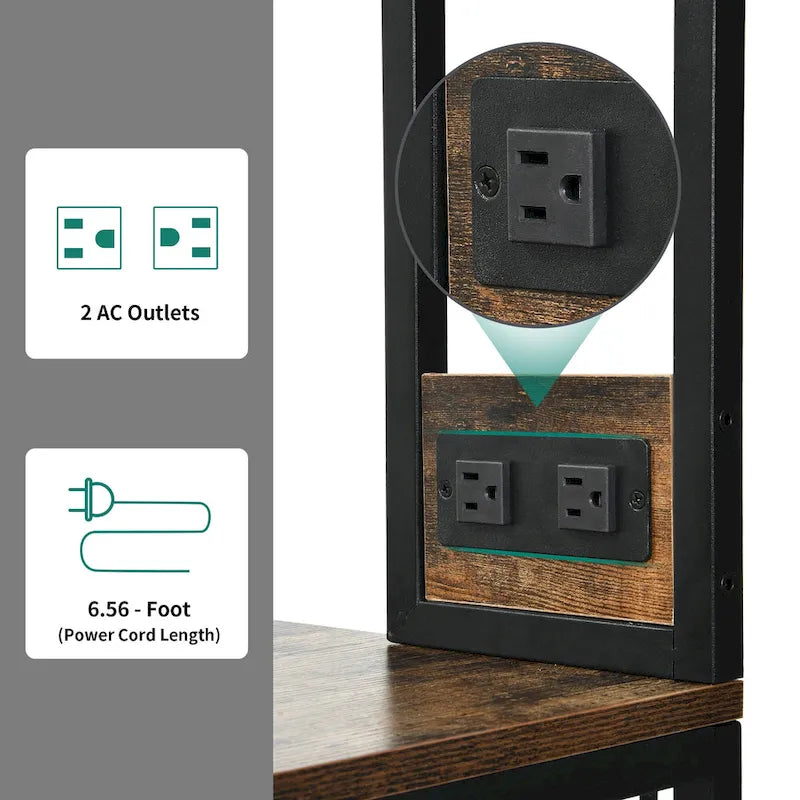 Étagère de Rangement pour Four à Micro-ondes de Cuisine avec Prise de Courant