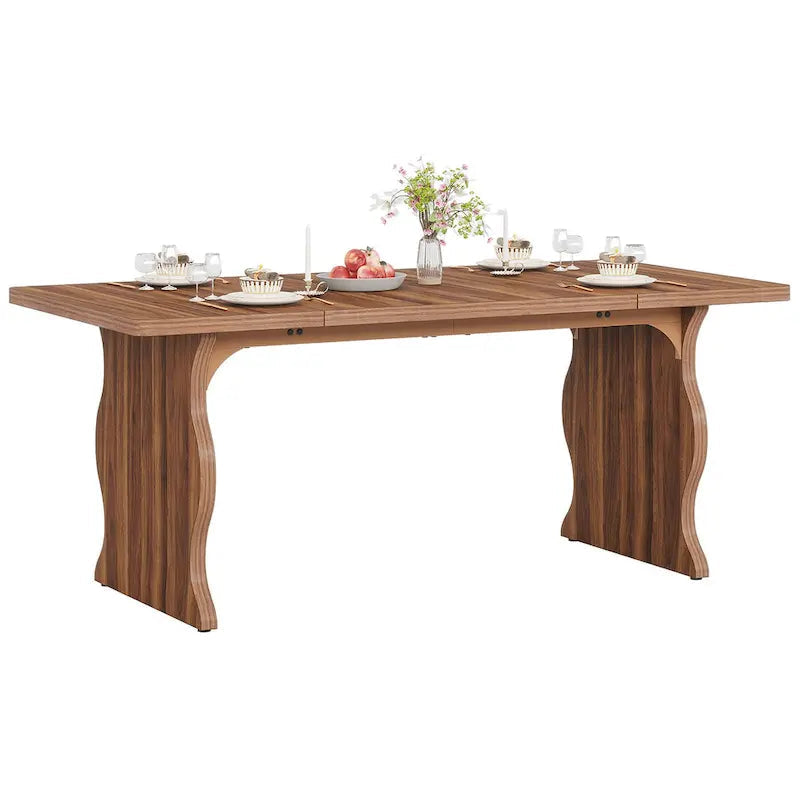 Table de salle à manger moderne, Table de cuisine rectangulaire 63 po Table à manger noire