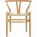 Chaise de salle à manger moderne en bois avec accoudoirs à dossier ouvert et siège en chanvre pour la maison, le restaurant, le bureau