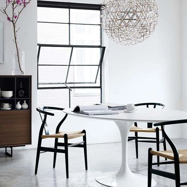 Chaise de salle à manger moderne en bois avec accoudoirs à dossier ouvert et siège en chanvre pour la maison, le restaurant, le bureau