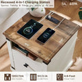 Table de chevet de ferme 18 avec station de charge, Table de nuit, Table d'appoint