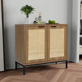 Buffet Anmytek moderne du milieu du siècle avec portes et accents en rotin