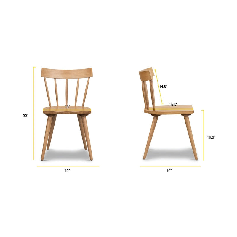 Chaise de salle à manger Hava – Chêne massif avec dossier à barreaux